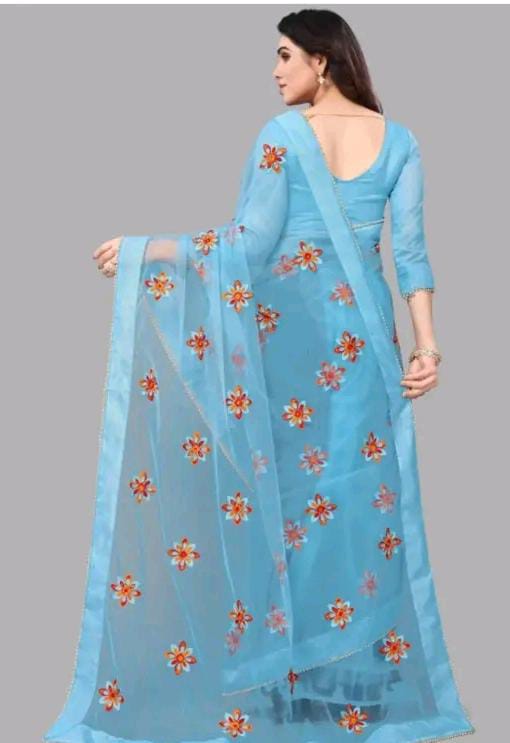 EMBOIDERY WORK NET SAREE