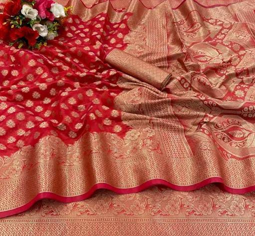 ORGAZA BANARSI SILK SAREE