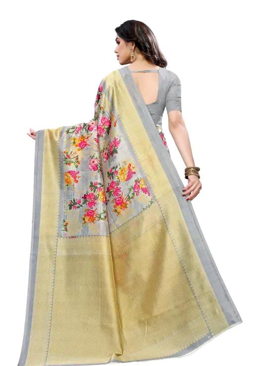 FLORAL PRINTED BLEND SAREE