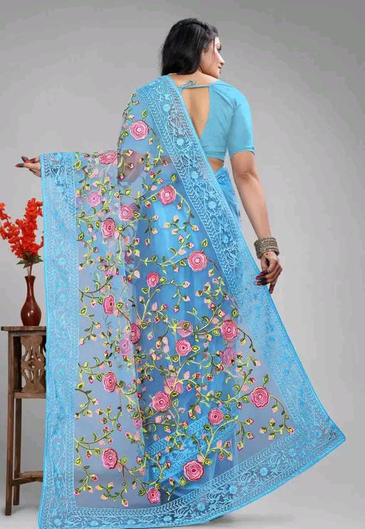 EMBROIDERED BOLLYWOOD NET SAREE