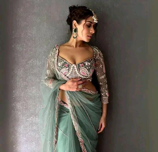 HEAVY EMBROIDERED NET SAREE