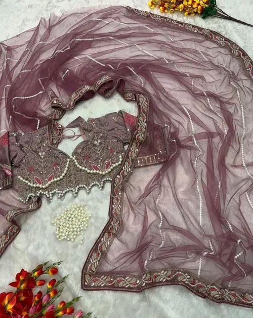 TRENDING EMBROIDERED BOLLYWOOD STYLE NET SAREE