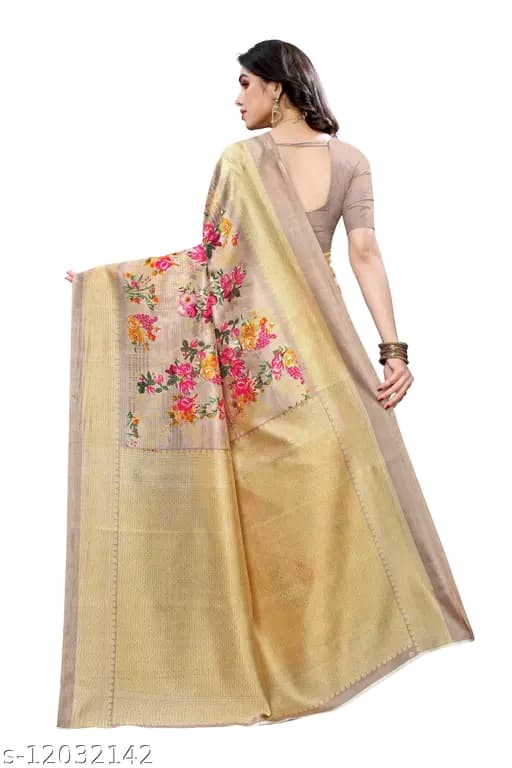 FLORAL PRINTED BLEND SAREE