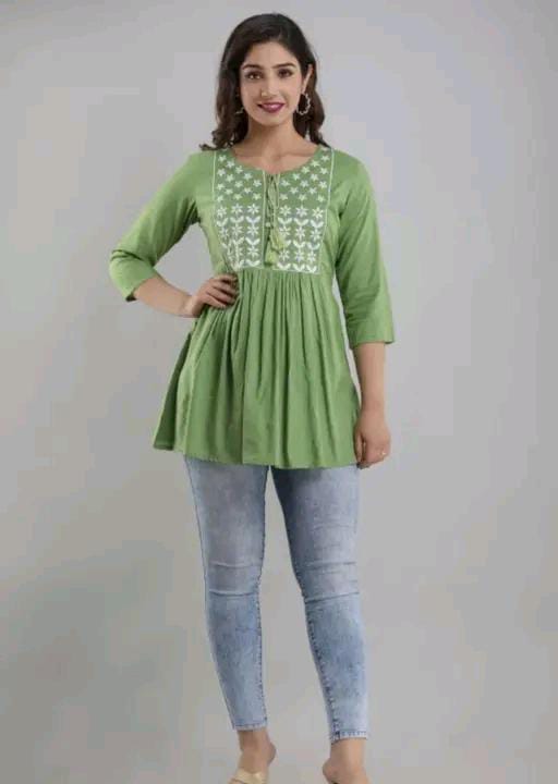COTTON EMBROIDERED TOP FOR WOMEN'S