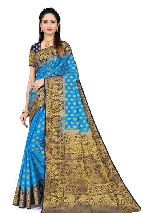 WOMEN'S PARTY WEAR BANARSI SILK SAREE