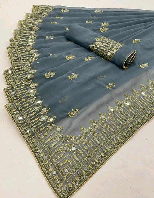 EMBROIDERED BOLLYWOOD STYLE GEORGETTE SAREE