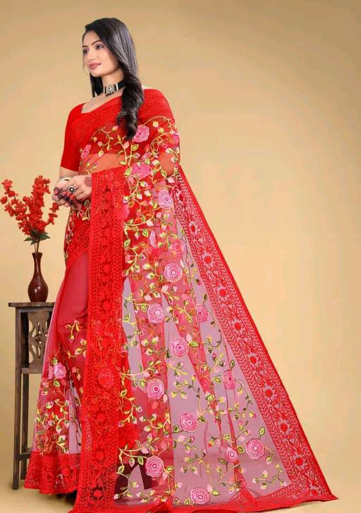 EMBROIDERED BOLLYWOOD NET SAREE