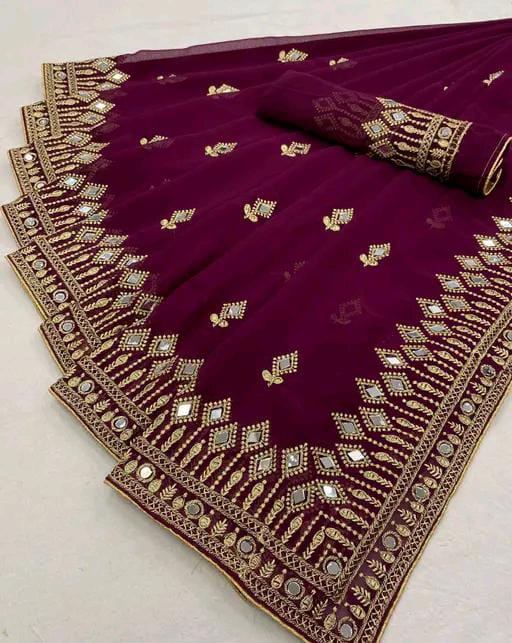 EMBROIDERED BOLLYWOOD STYLE GEORGETTE SAREE