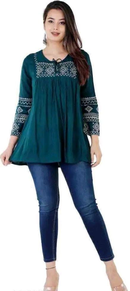 COTTON EMBROIDERED TOP FOR WOMEN'S