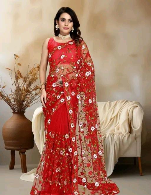 EMBROIDERED BOLLYWOOD NET SAREE