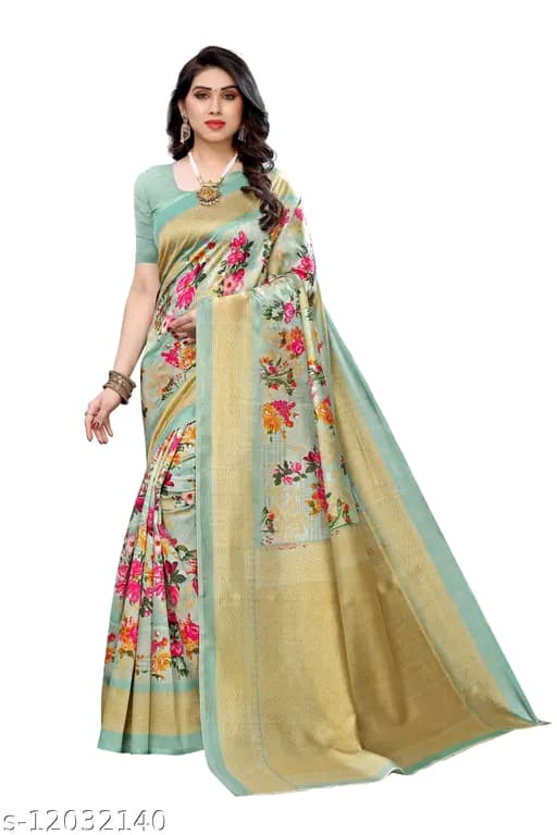 FLORAL PRINTED BLEND SAREE