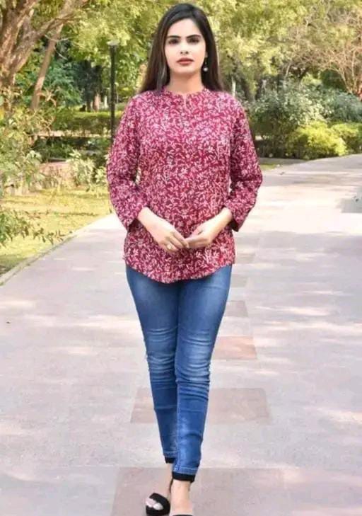 SUMMER SPECIAL COTTON FLORAL PRINTED TOP