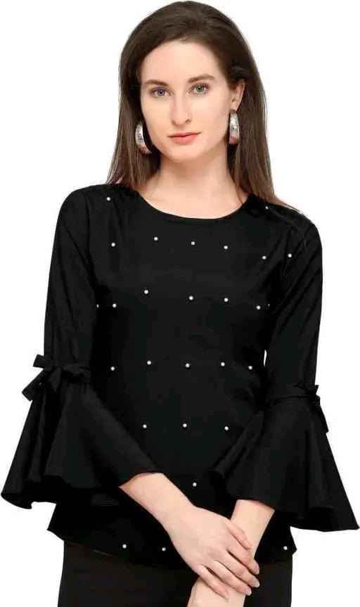 BLACK COLOR OFFICE WEAR TOP