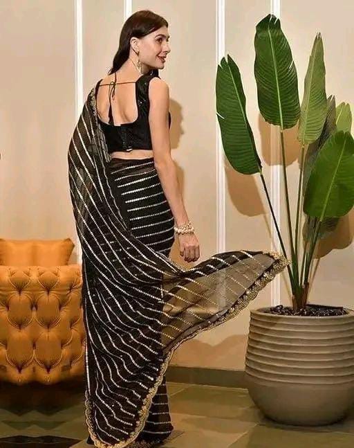 PARTY WEAR GEORGETTE SEQUENCE WORK SAREE