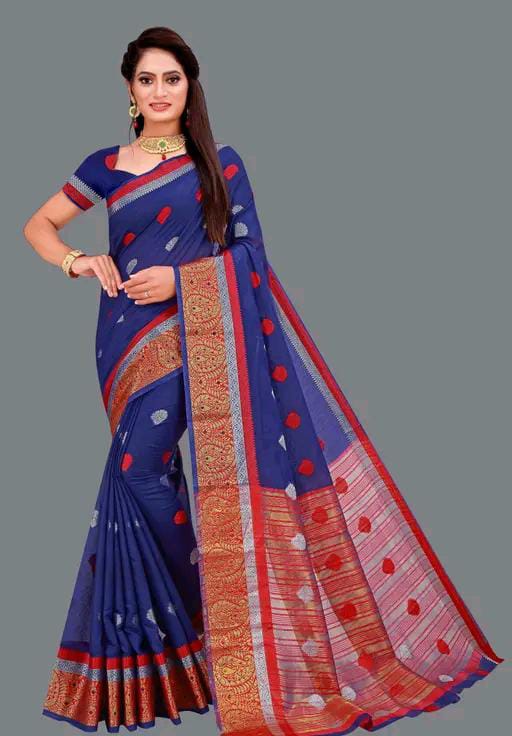 PRINTED COTTON BANARSI SAREE