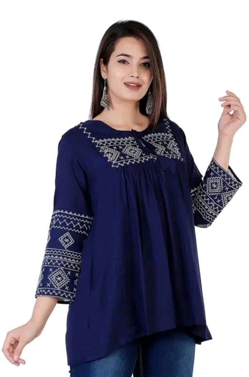 COTTON EMBROIDERED TOP FOR WOMEN'S