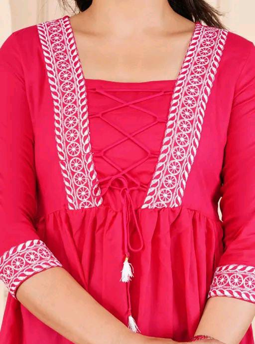 COTTON EMBROIDERED TOP FOR WOMEN'S
