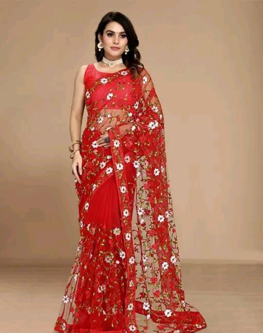 EMBROIDERED BOLLYWOOD NET SAREE