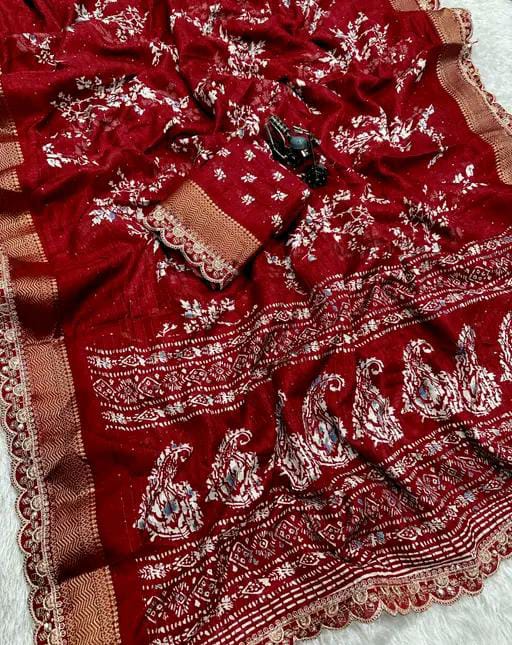 SILK FLOWER PRINT SAREE