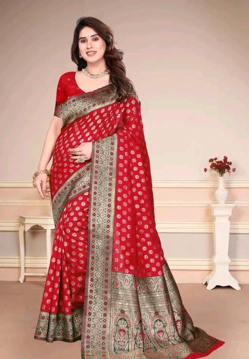 TRENDING WOMEN'S BANARSI SILK SAREE
