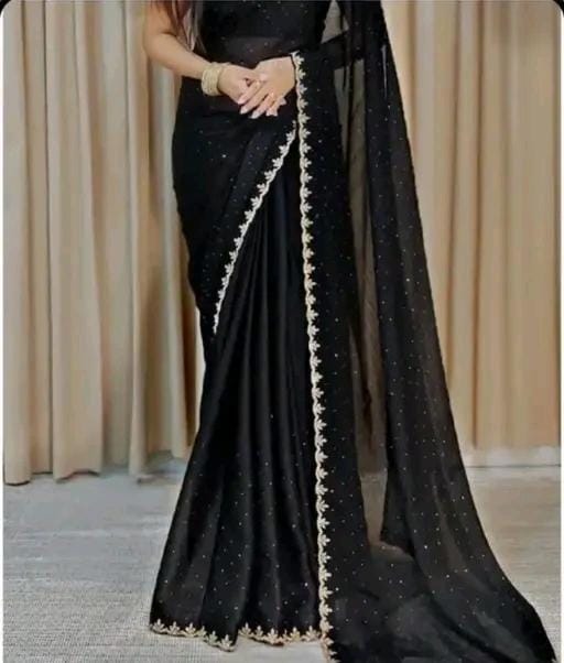 Embellished, printed Bollywood chiffon saree