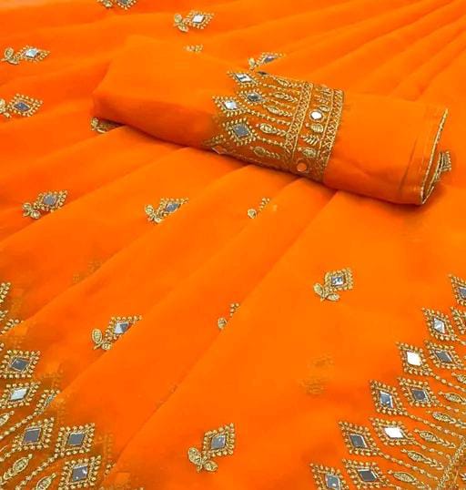 EMBROIDERED TRENDING GEORGETTE SAREE