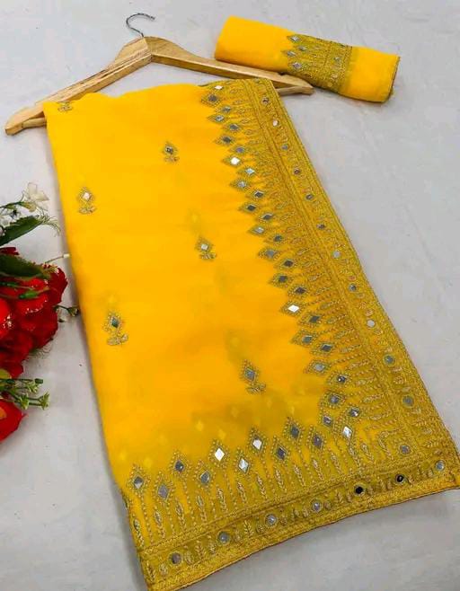 EMBROIDERED BOLLYWOOD STYLE GEORGETTE SAREE