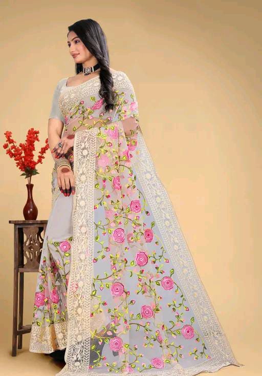 EMBROIDERED BOLLYWOOD NET SAREE