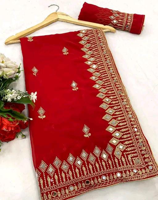 EMBROIDERED BOLLYWOOD STYLE GEORGETTE SAREE