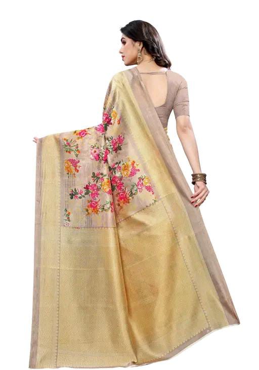 FLORAL PRINTED BLEND SAREE