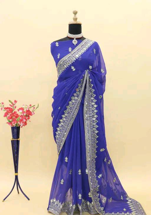 EMBROIDERED TRENDING GEORGETTE SAREE