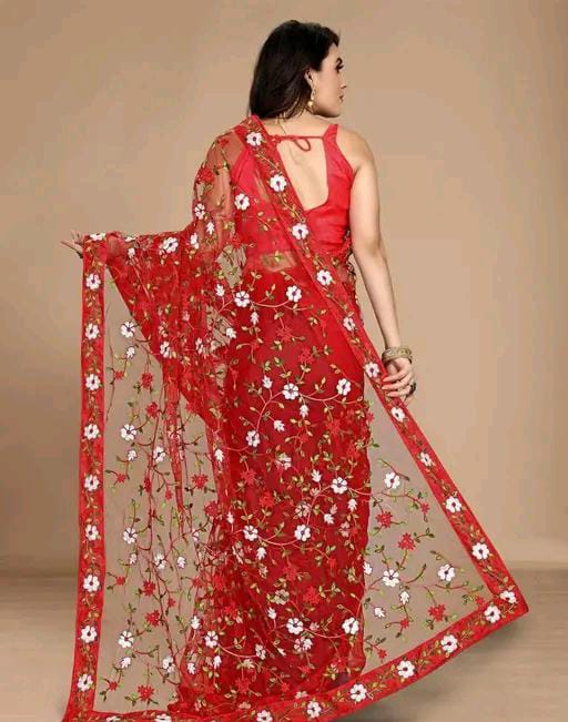 EMBROIDERED BOLLYWOOD NET SAREE