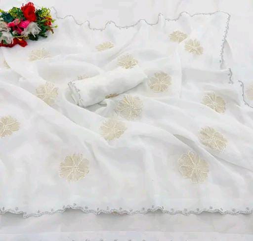 EMBROIDERED CHIFFON SAREE