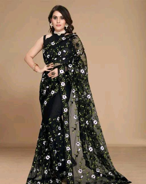 EMBROIDERED BOLLYWOOD NET SAREE