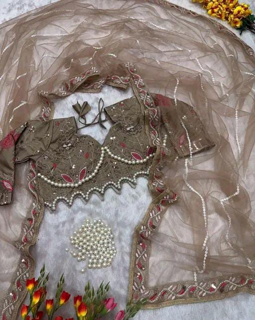 EMBROIDERED TRENDING NET SAREE