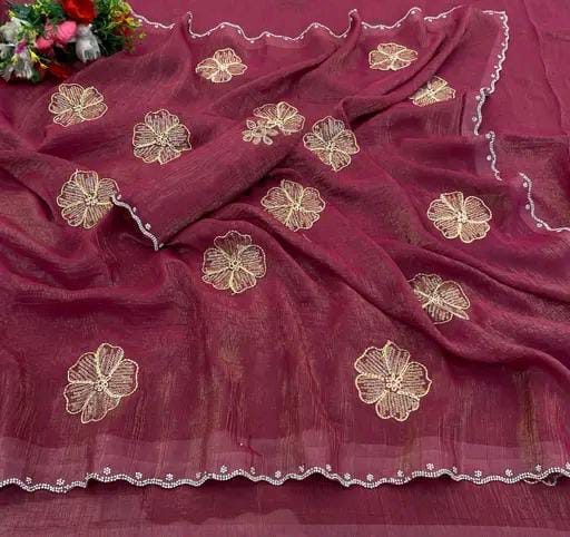 TRENDING CHIFFON HANDWORK SAREE