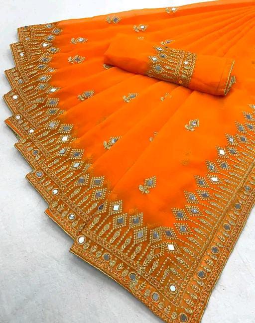 EMBROIDERED TRENDING GEORGETTE SAREE