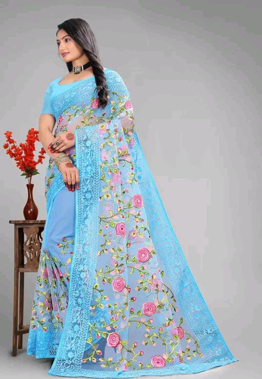 EMBROIDERED BOLLYWOOD NET SAREE