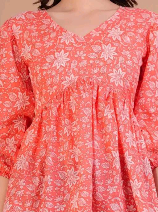 WOMEN'S PRINTED COTTON TOP