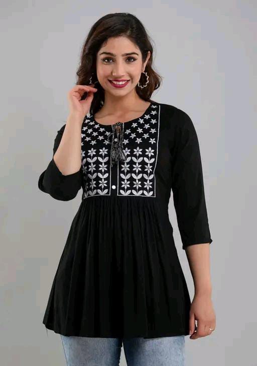 SUMMER SPECIAL COTTON EMBROIDERED TOP FOR WOMEN'S