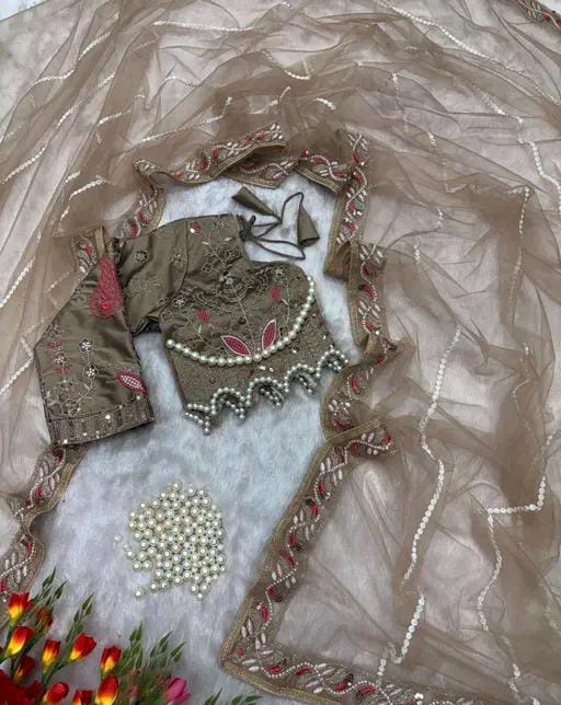 EMBROIDERED TRENDING NET SAREE