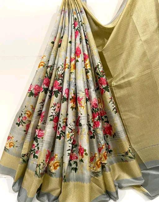 FLORAL PRINTED BLEND SAREE
