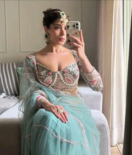 HEAVY EMBROIDERED NET SAREE