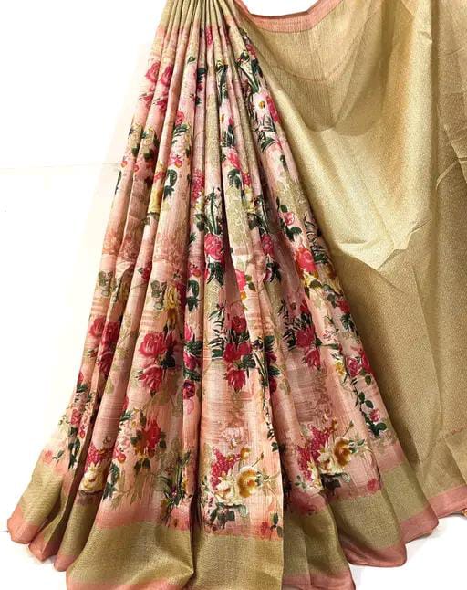 FLORAL PRINTED BLEND SAREE