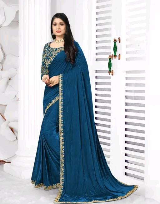 FANCY WEDDING VELVET SILK SAREE