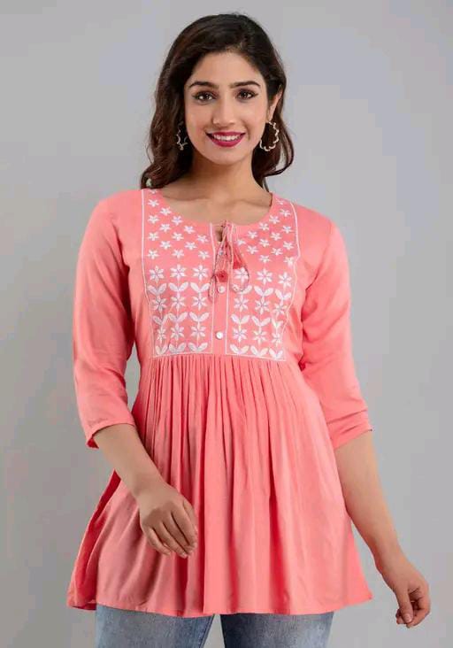 COTTON EMBROIDERED TOP FOR WOMEN'S