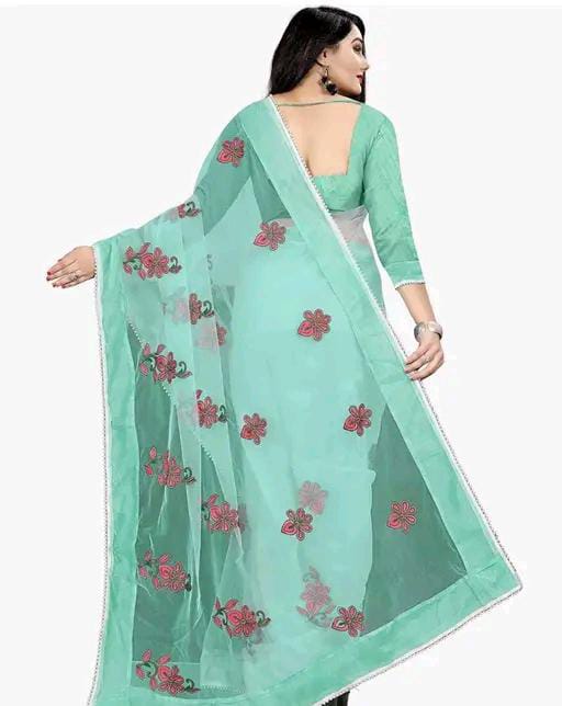 EMBOIDERY WORK NET SAREE