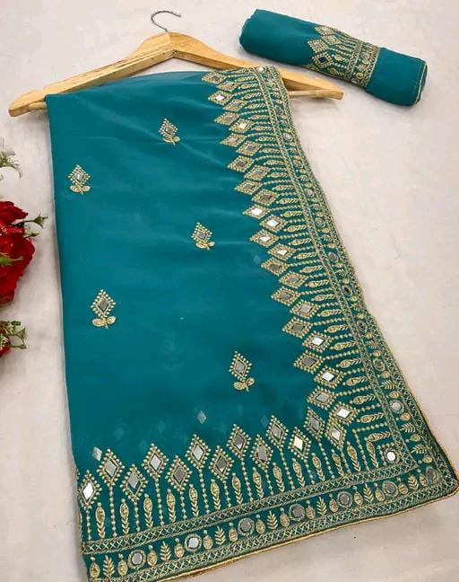 EMBROIDERED BOLLYWOOD STYLE GEORGETTE SAREE