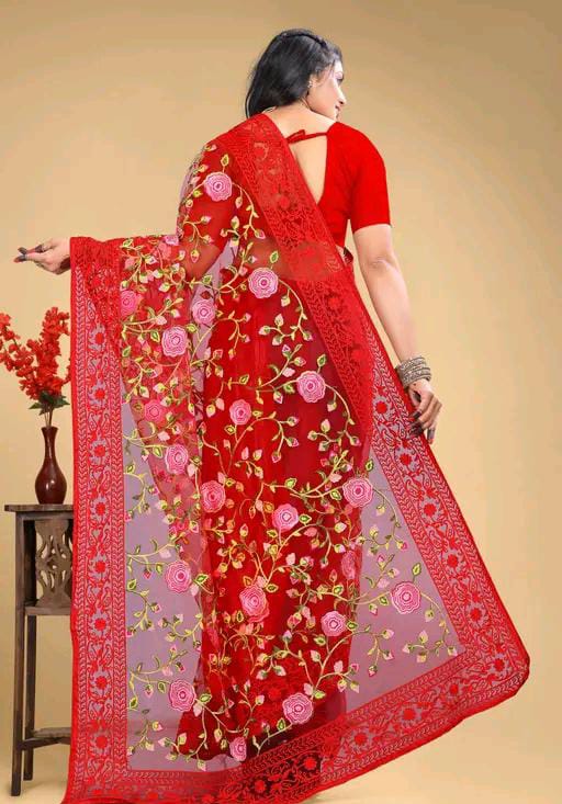 EMBROIDERED BOLLYWOOD NET SAREE