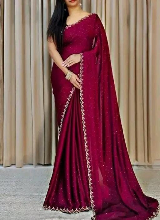 Embellished, printed Bollywood chiffon saree